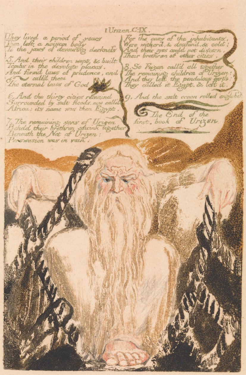The First Book of Urizen, Plade 25, "De levede i en periode på år . . . ." (Bentley 28) af William Blake