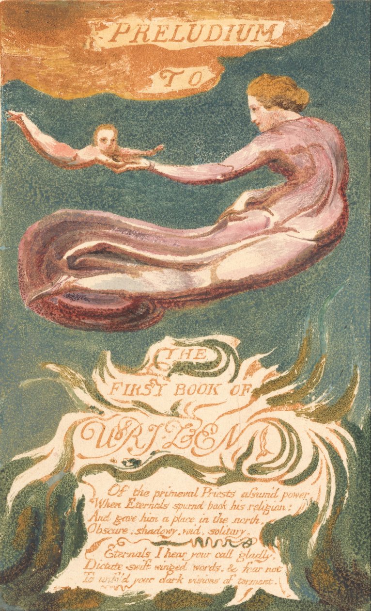 Den første bog om Urizen, plade 2, Preludium til Urizens bog (Bentley 2a) af William Blake