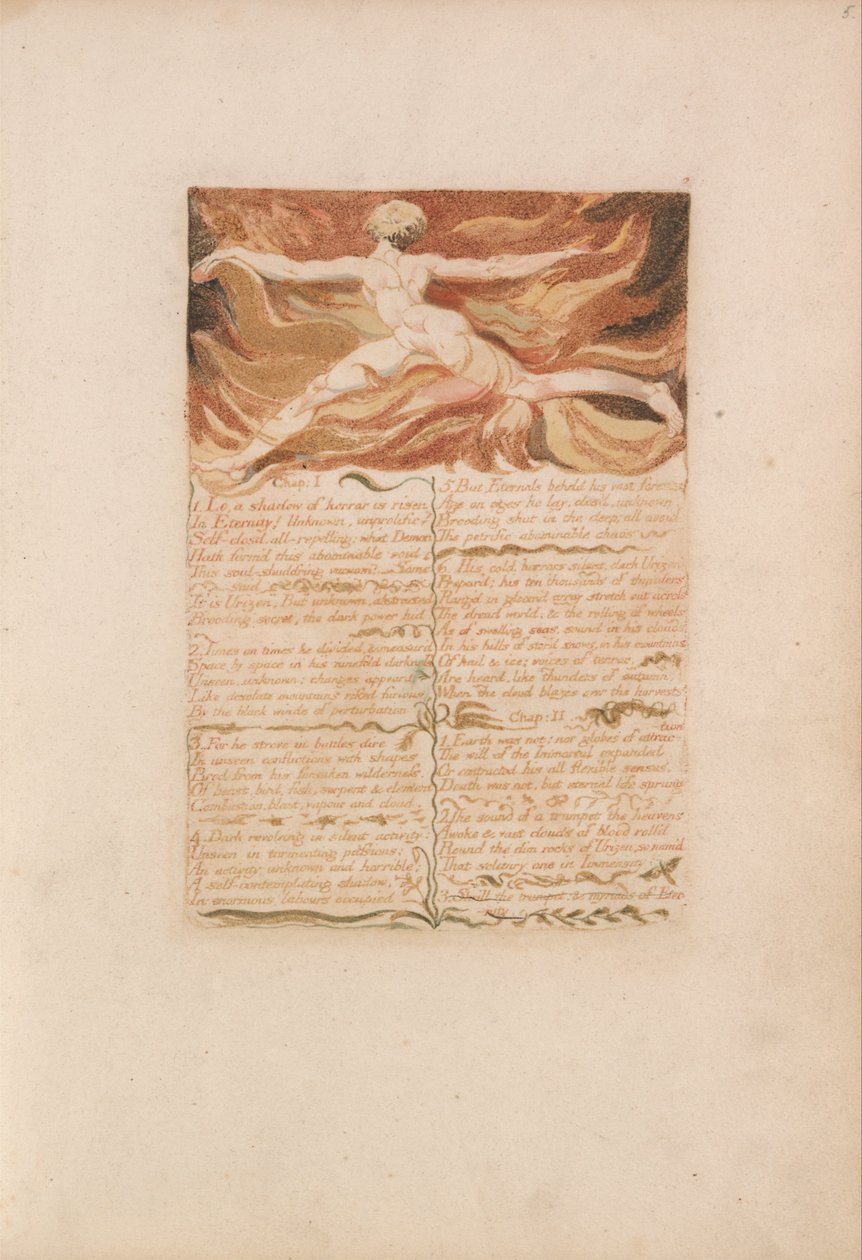 The First Book of Urizen, Plate 5, Chapter- 1 .... (Bentley 3) af William Blake