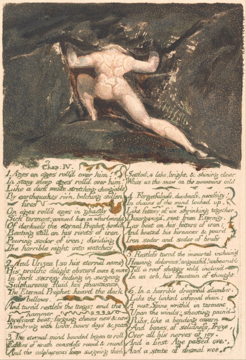 Urizens første bog, plade 9, kap. IV af William Blake