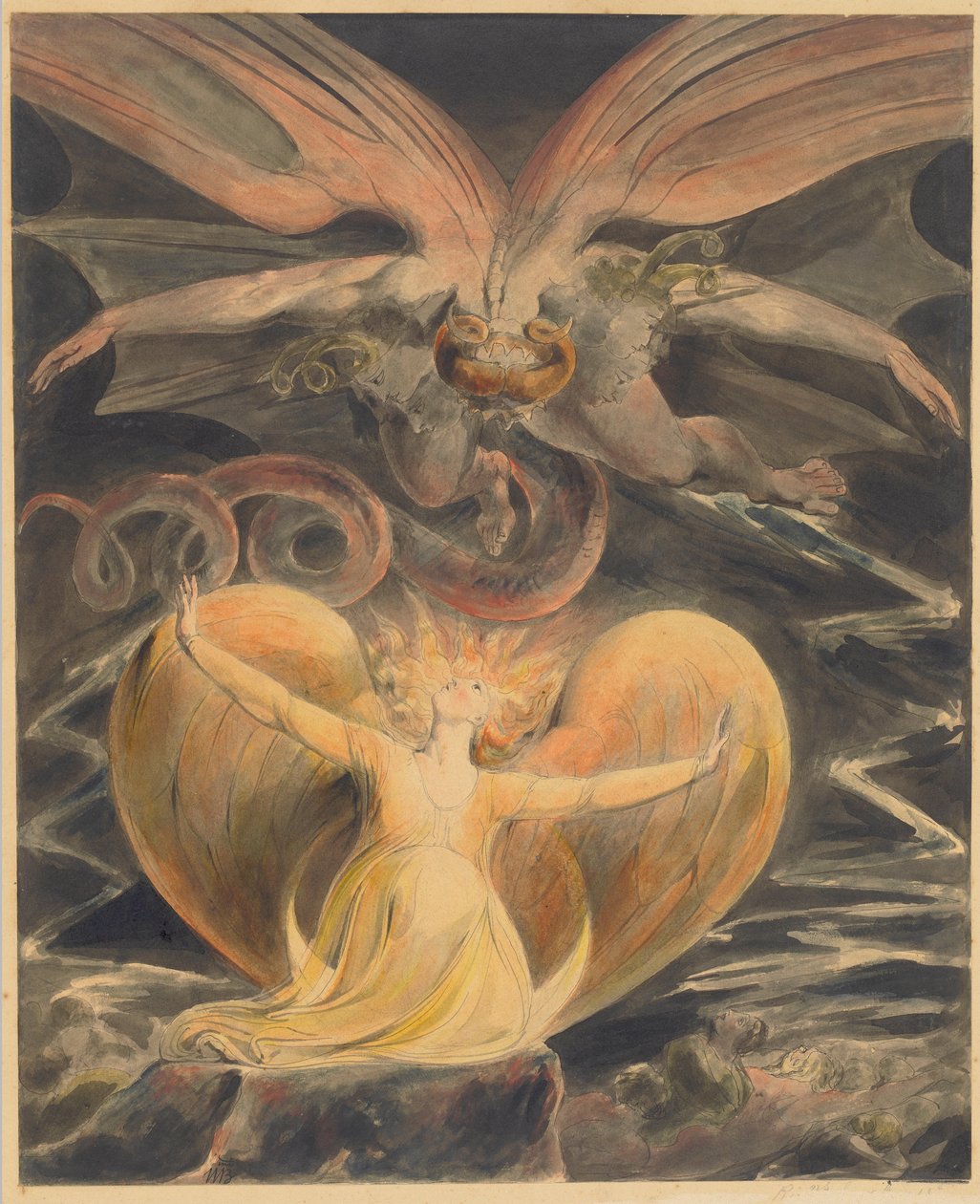 Den store røde drage og kvinden iklædt solen af William Blake
