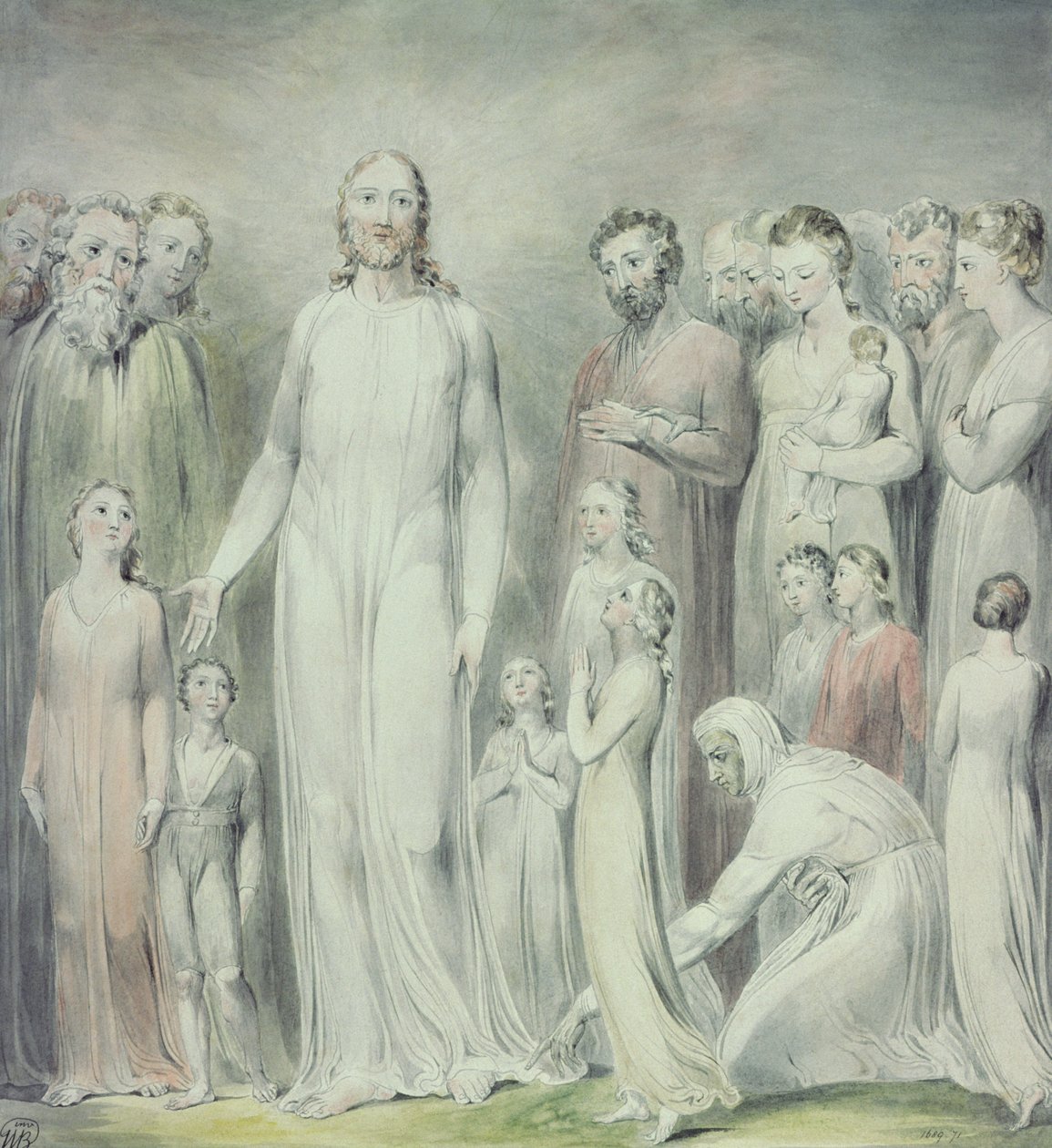 Helbredelsen af kvinden med blodudgivelse af William Blake