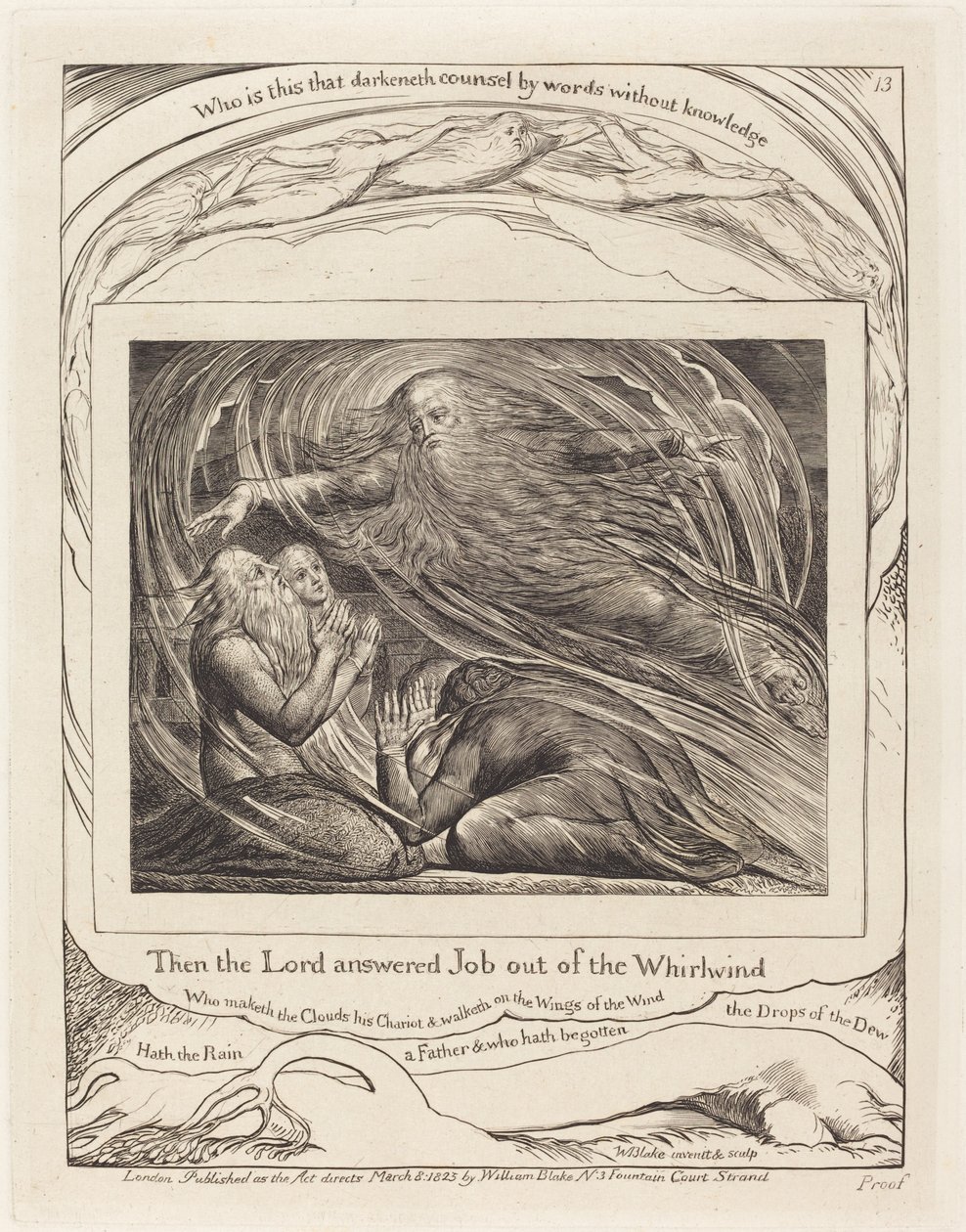 Herren, der svarer Job ud af hvirvelvinden af William Blake