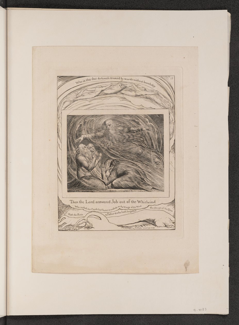 Herren, der svarer Job ud af hvirvelvinden af William Blake