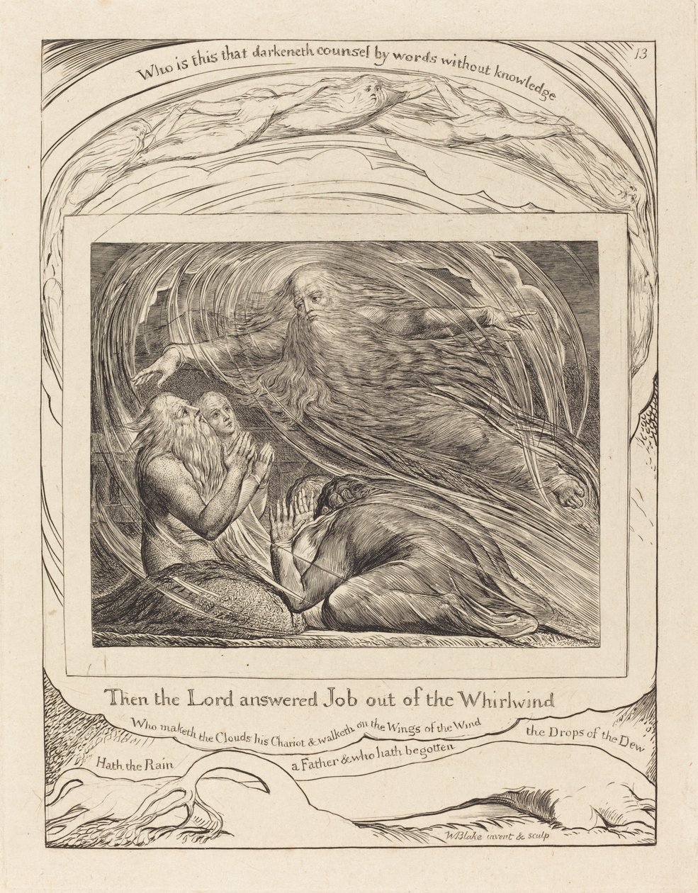 Herren, der svarer Job ud af hvirvelvinden af William Blake