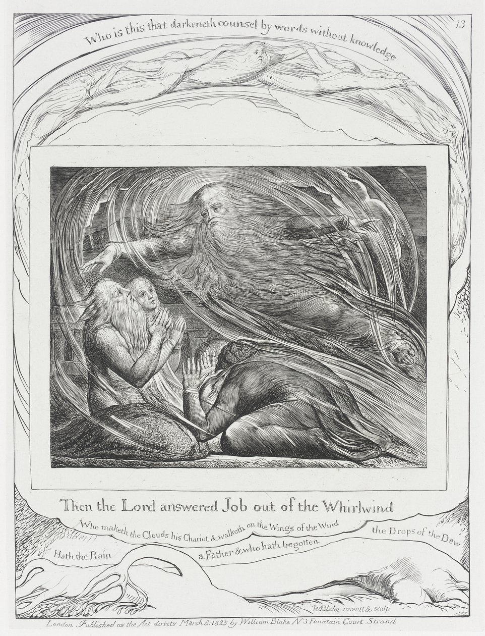 Herren svarer Job ud af stormvinden af William Blake