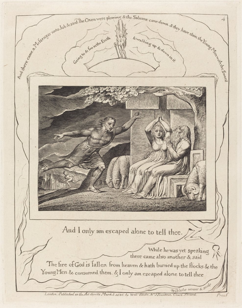 Budbringerne fortæller Job om hans ulykker af William Blake