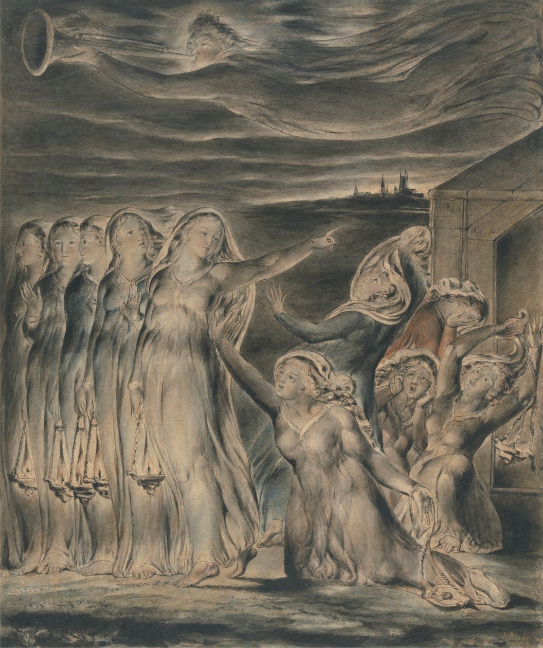 Lignelsen om de vise og tåbelige jomfruer af William Blake