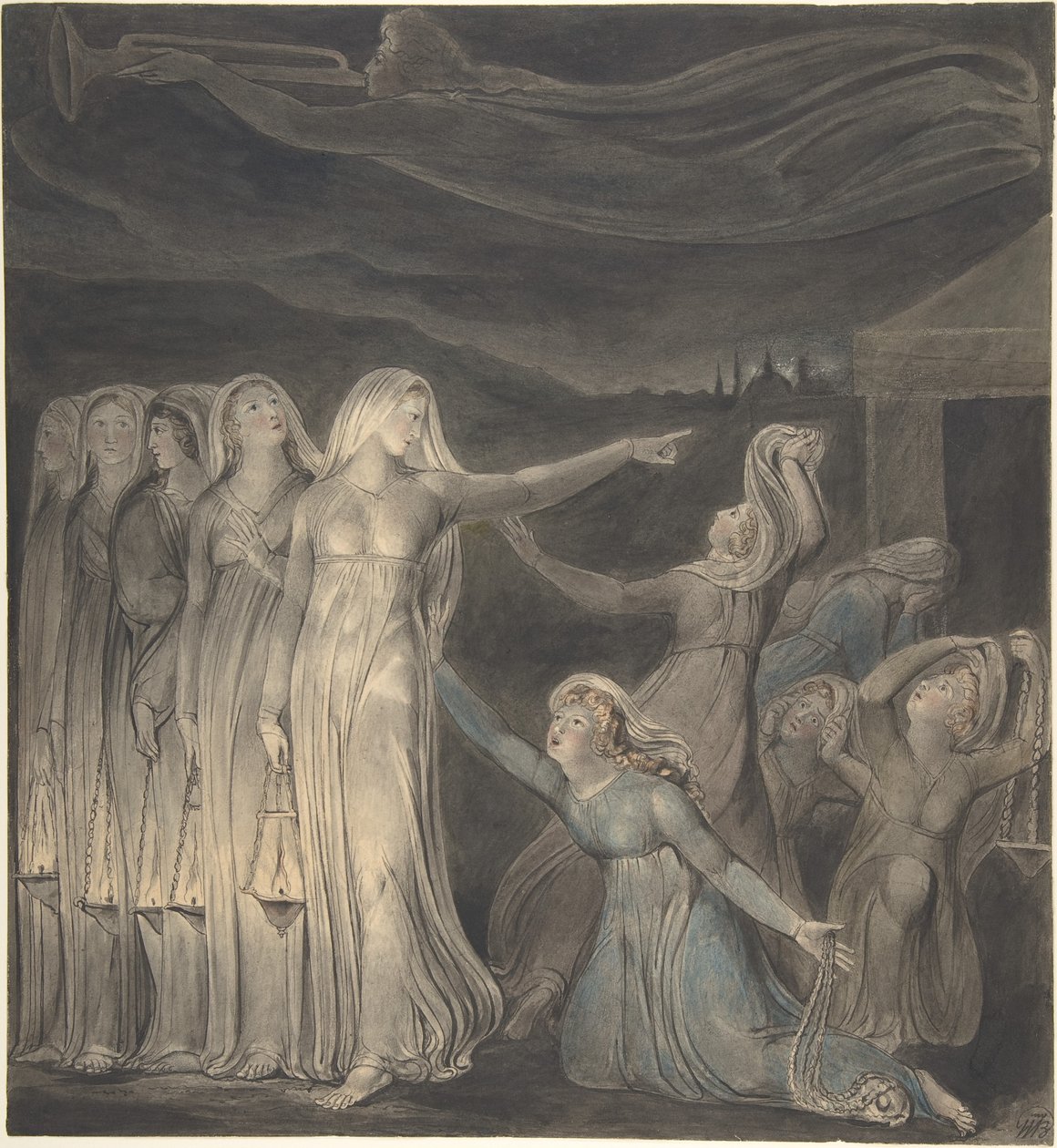 Lignelsen om de kloge og de tåbelige jomfruer af William Blake
