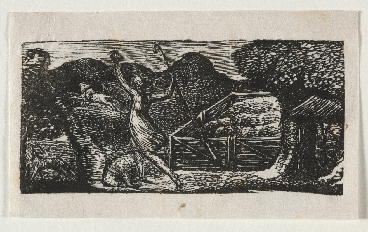 The Pastorals of Virgil, Eclogue I: Hyrden jager en ulv væk af William Blake