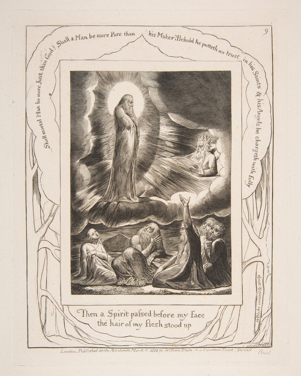 The Vision of Eliphaz, fra Illustrationer af Jobs Bog, 1825-26. af William Blake
