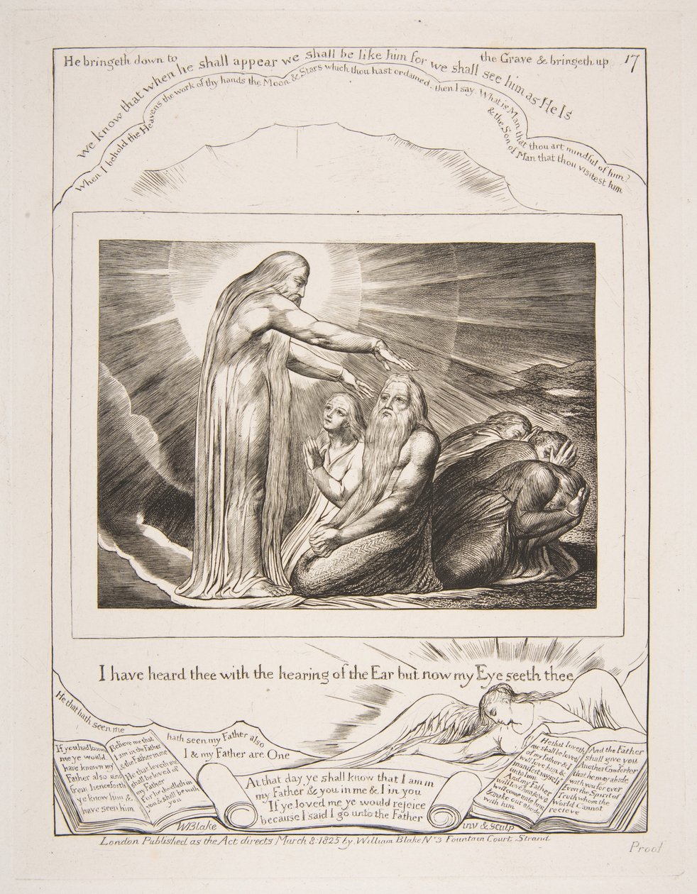 Guds syn, fra illustrationer af Jobs Bog, 1825-26. af William Blake