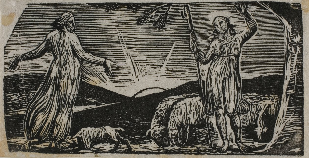 Thenot remonstrerer med Colinet, fra The Pastorals of Virgil af William Blake