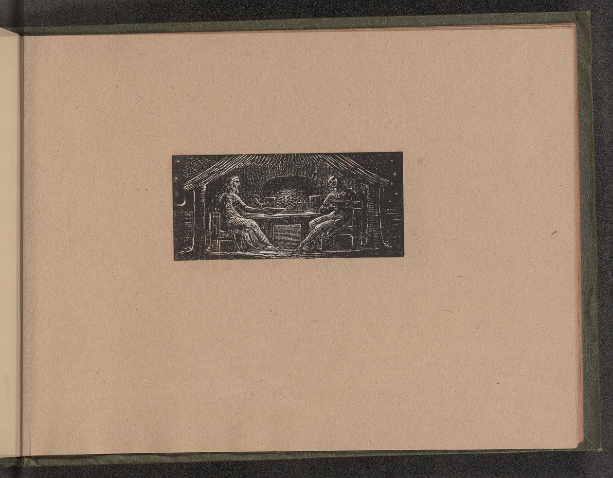 Thenot og Colinet spiser deres aftensmåltid, 1821. af William Blake