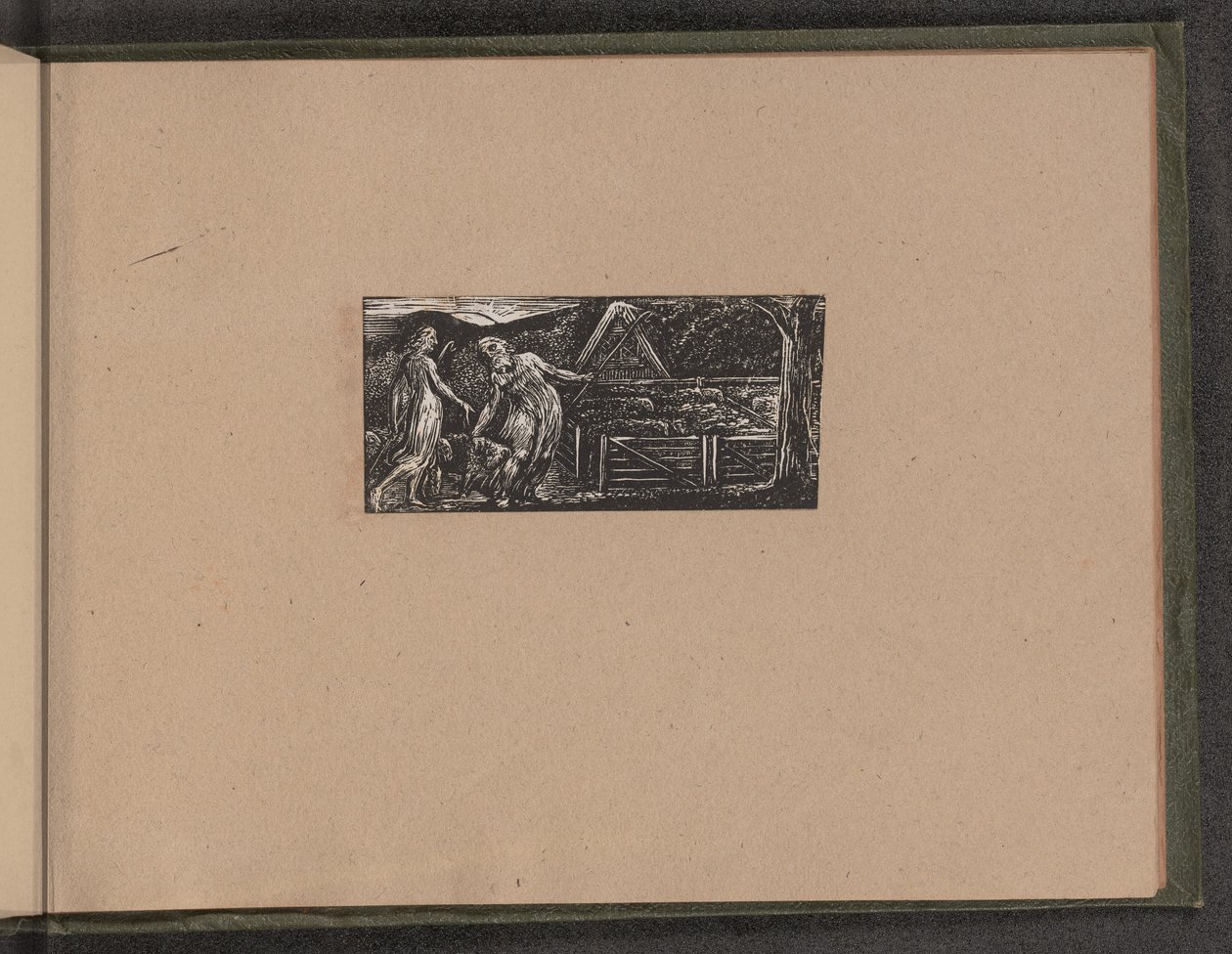 Thenot og Colinet fører deres flokke sammen, 1821. af William Blake