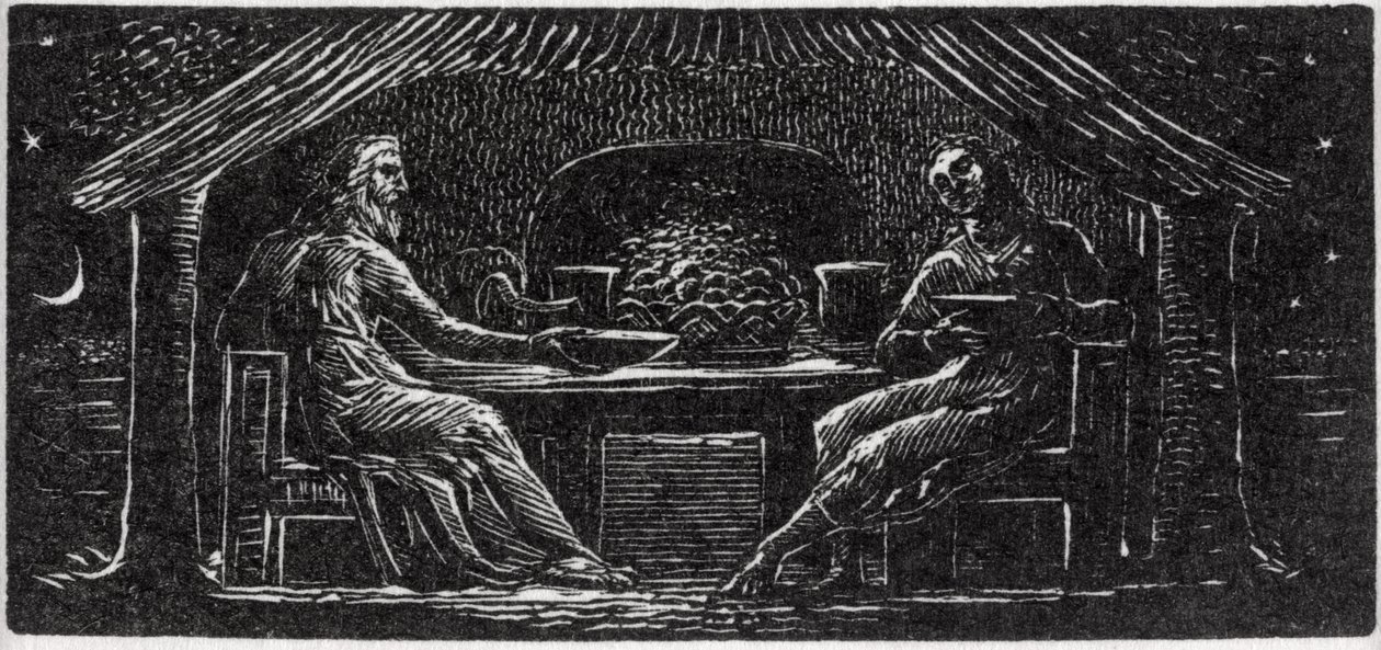 Thenot og Colinet sup sammen, illustration fra Dr. Thorntons 