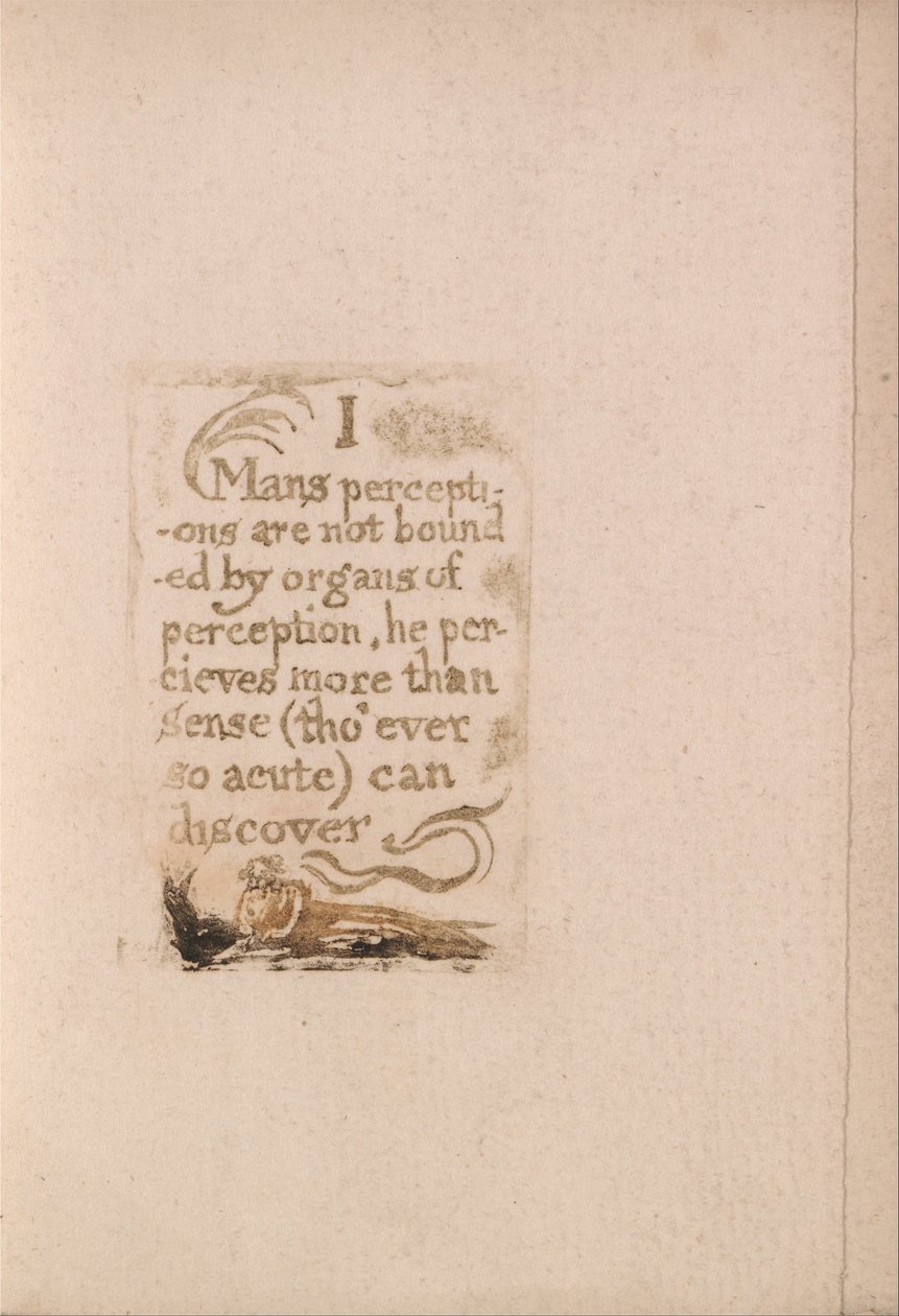 Der er ingen naturlig religion, Plate 10, I Mans opfattelser er ikke begrænset. . . . (Bentley b3) af William Blake
