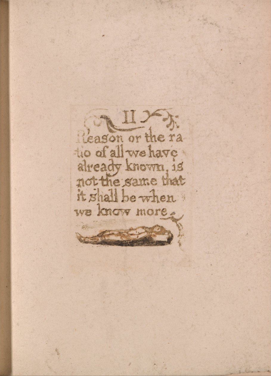 Der er ingen naturlig religion, plade 11, II årsag eller forholdet. . . . (Bentley b4) af William Blake