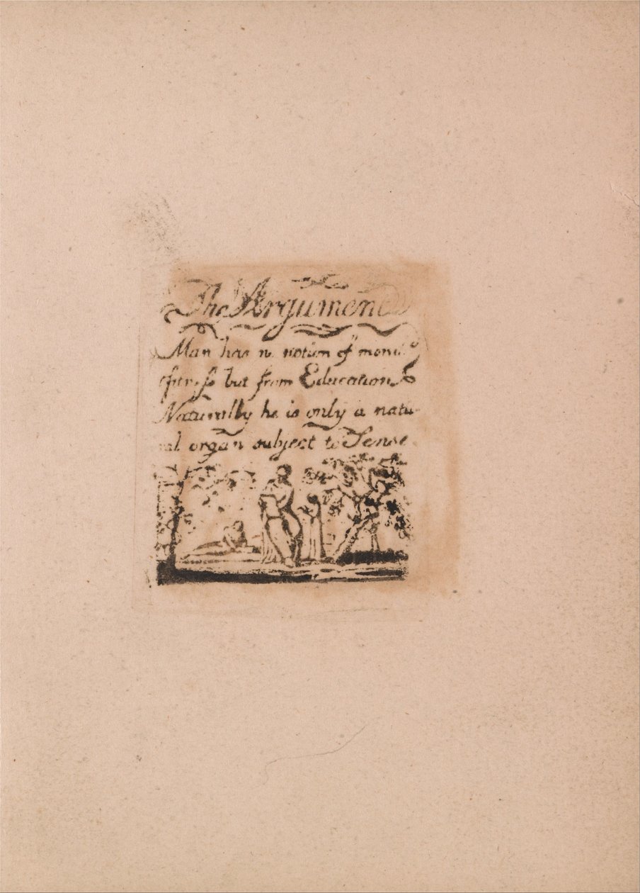 Der er ingen naturlig religion, plade 2, argumentet. . . . (Bentley a3) af William Blake