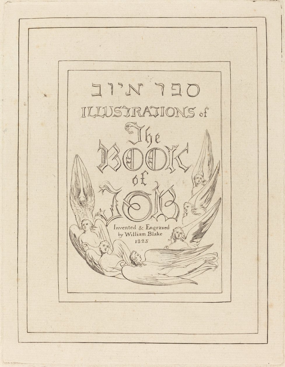 Titelblad for de indgraverede illustrationer til Jobs Bog af William Blake