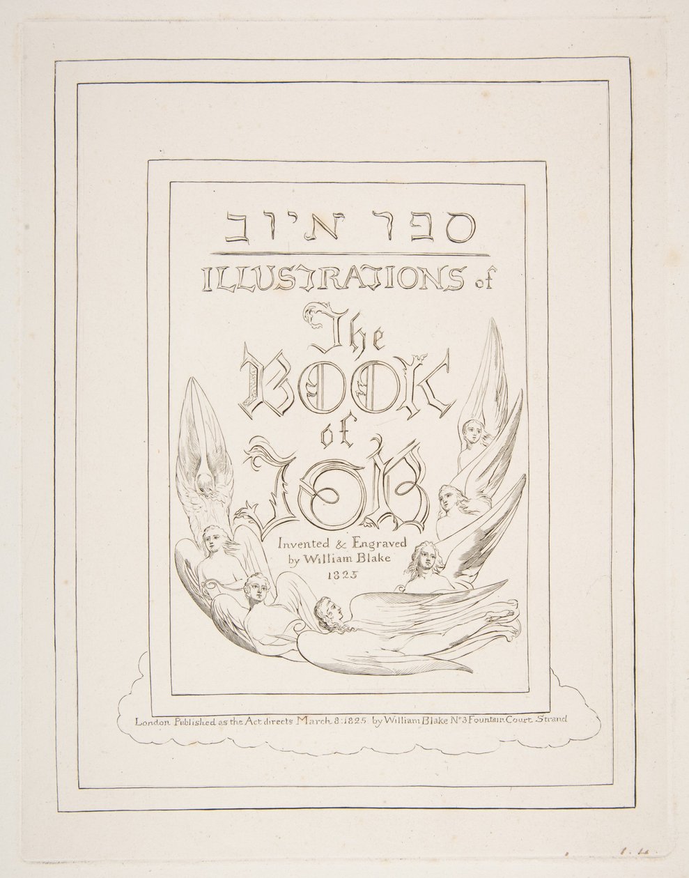 Titelblad, fra Illustrationer af Jobs Bog, 1825-26. af William Blake
