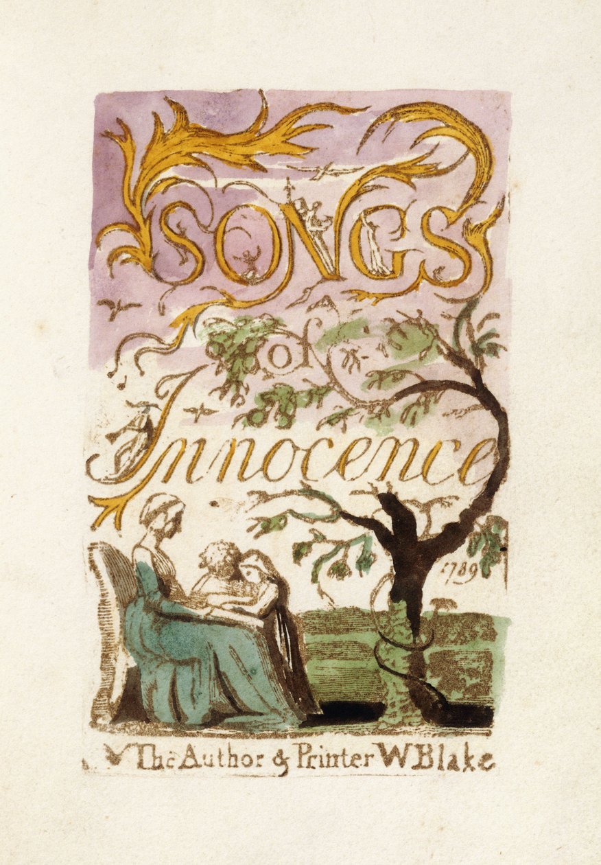 Titelblad, fra "Songs of Innocence", 1789 af William Blake