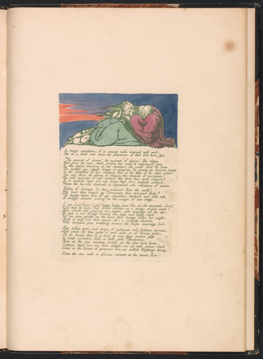 Visioner af Albions døtre, plade 10, I lykkelig kopulation. . . . af William Blake