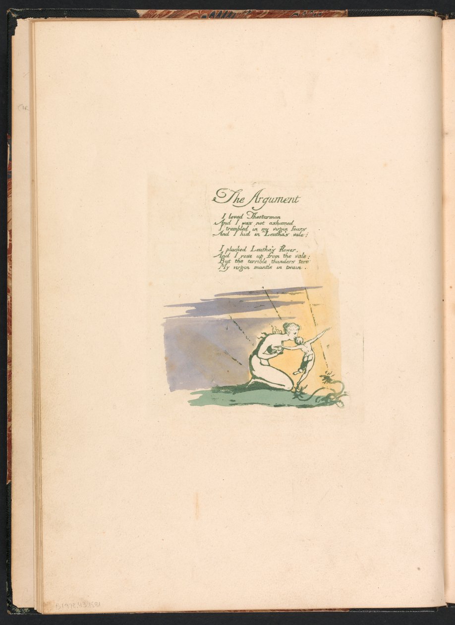 Visions of the Daughters of Albion, Plade 2, Titelside af William Blake