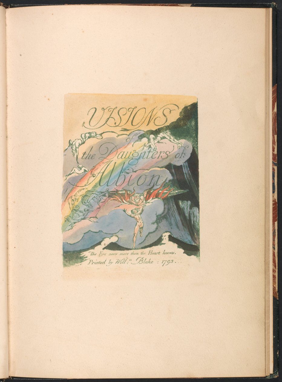 Visioner af Albions døtre, plade 2, titelside af William Blake
