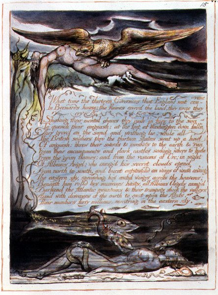 "Hvad tid de tretten guvernører", plade 13 fra "Amerika, en profeti af William Blake