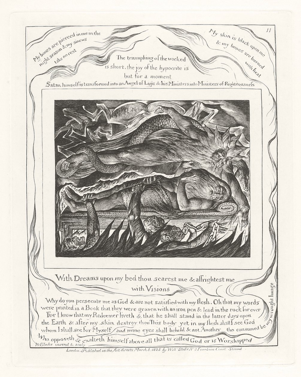 Med drømme på min seng skræmmer du mig og skræmmer mig med syner af William Blake