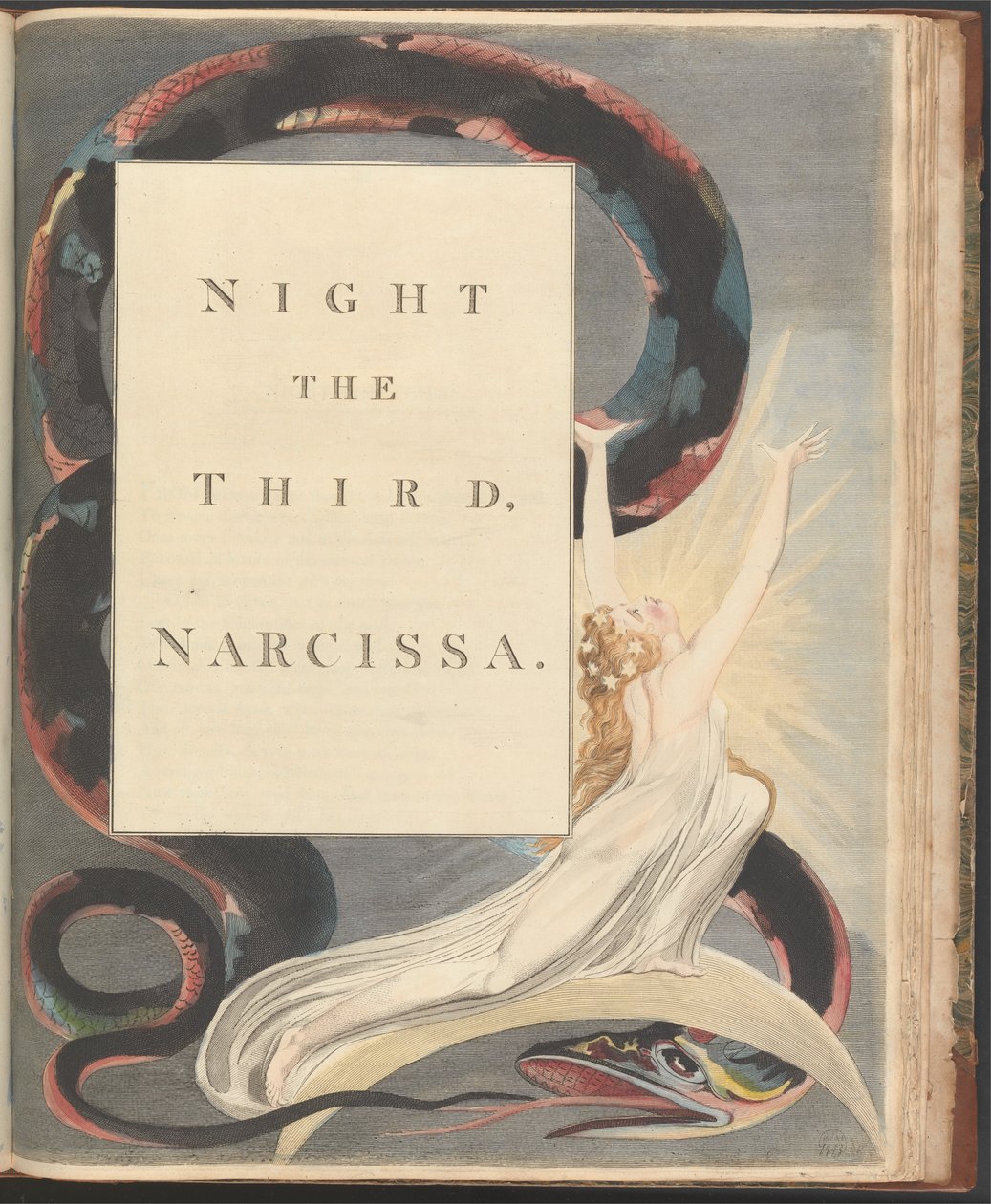 Youngs Night Tanker, Side 43, Night the Third, Narcissa. af William Blake
