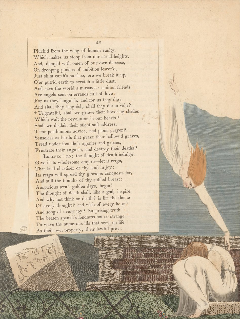 Youngs Night Tanker, Side 55, Utaknemmelige, skal vi sørge over deres svævende nuancer af William Blake