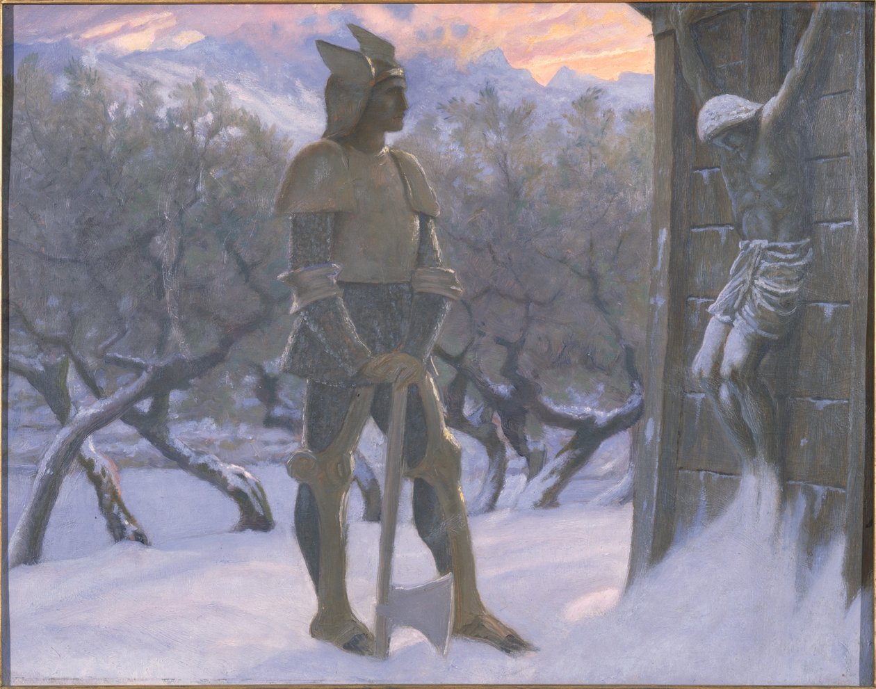 Hunnen og krucifikset af William Blake Richardson