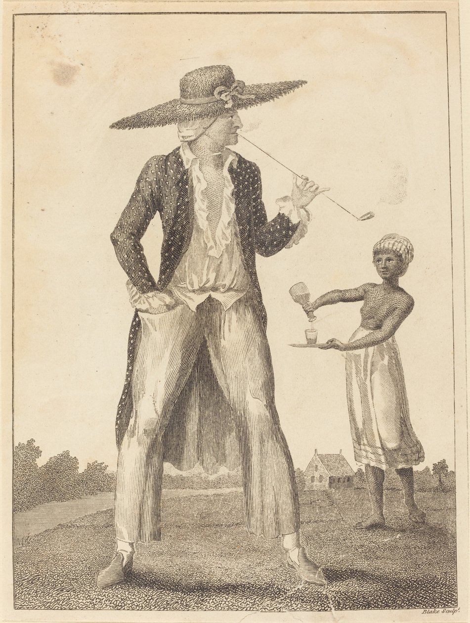 En Surinam Plantemand i sin Morgenkjole af William Blake after John Gabriel Stedman