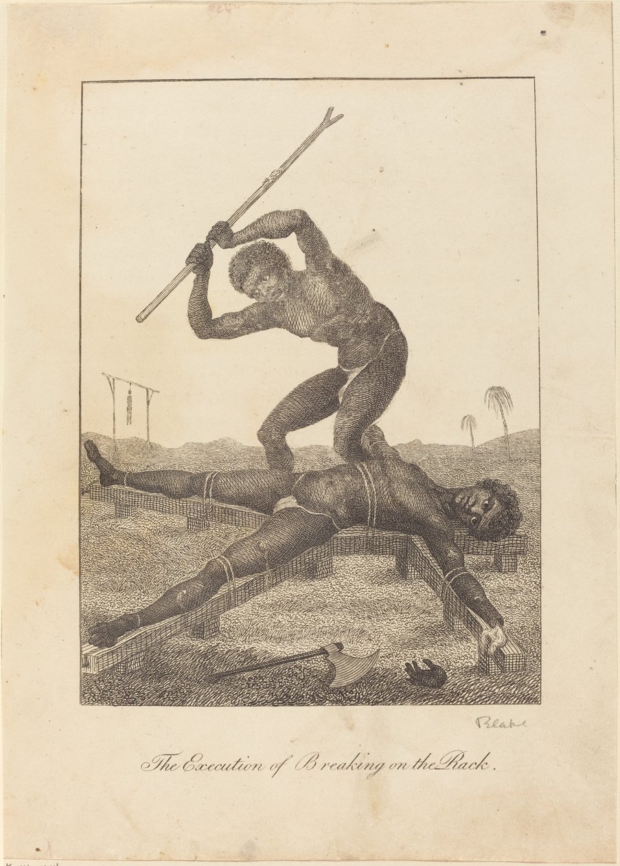 Udførelsen af brud på stativet af William Blake after John Gabriel Stedman
