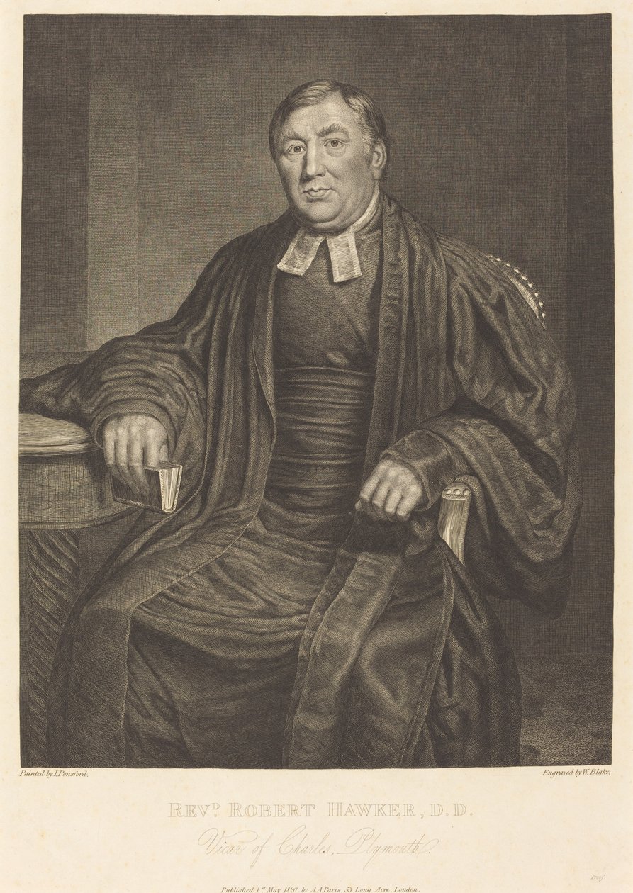 Pastor Robert Hawker, D.D. af William Blake after John Ponsford