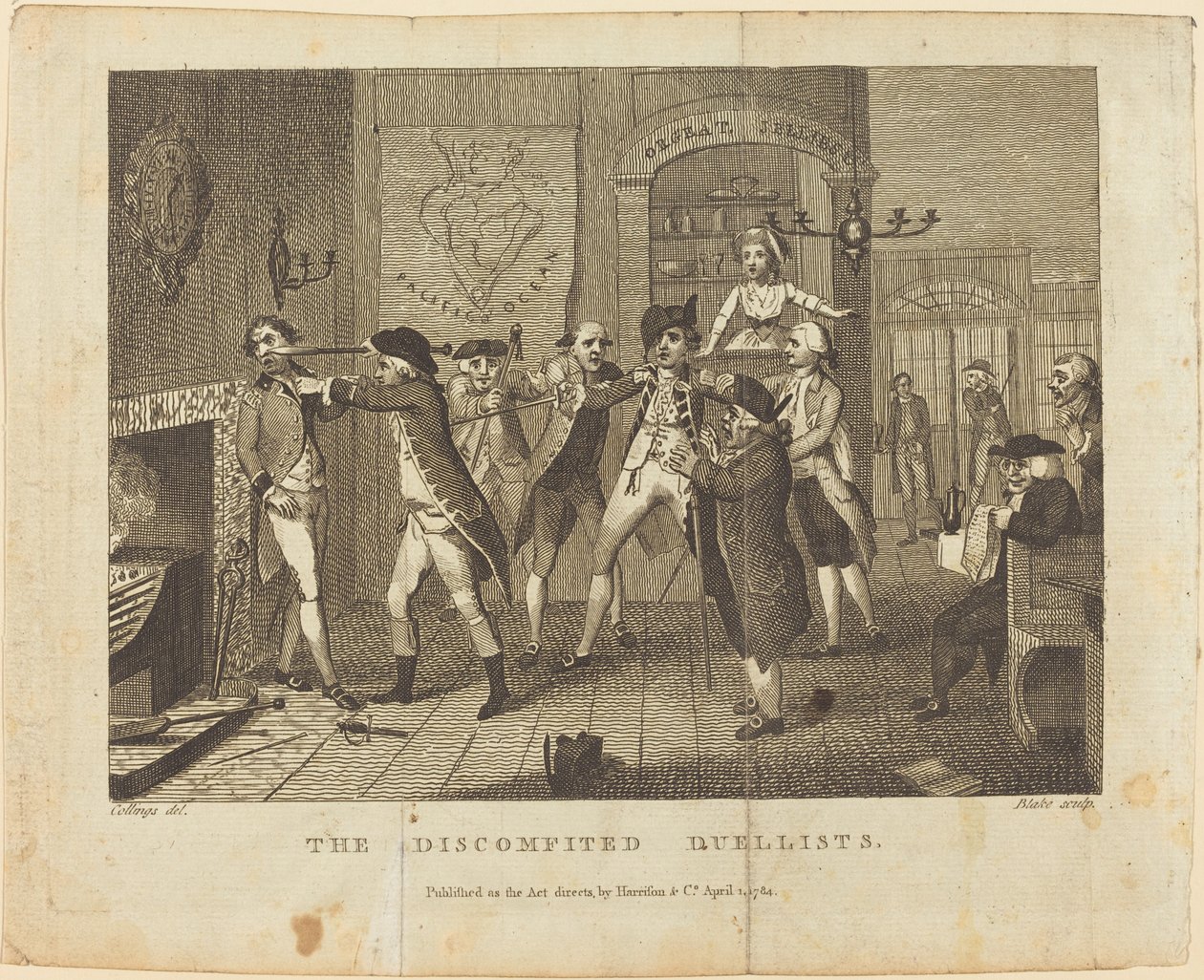De discomfiterede duellister af William Blake after Samuel Collings