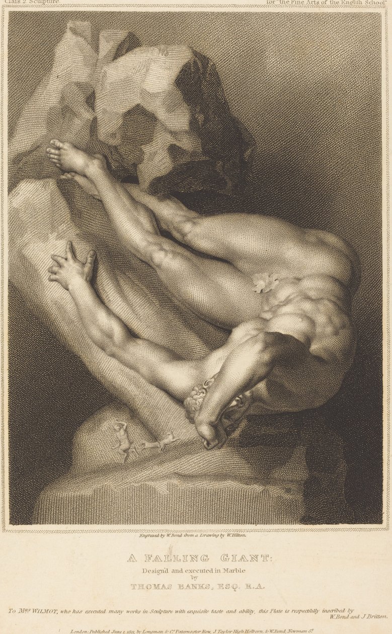 En faldende kæmpe af William Bond after William Hilton I after Thomas Banks