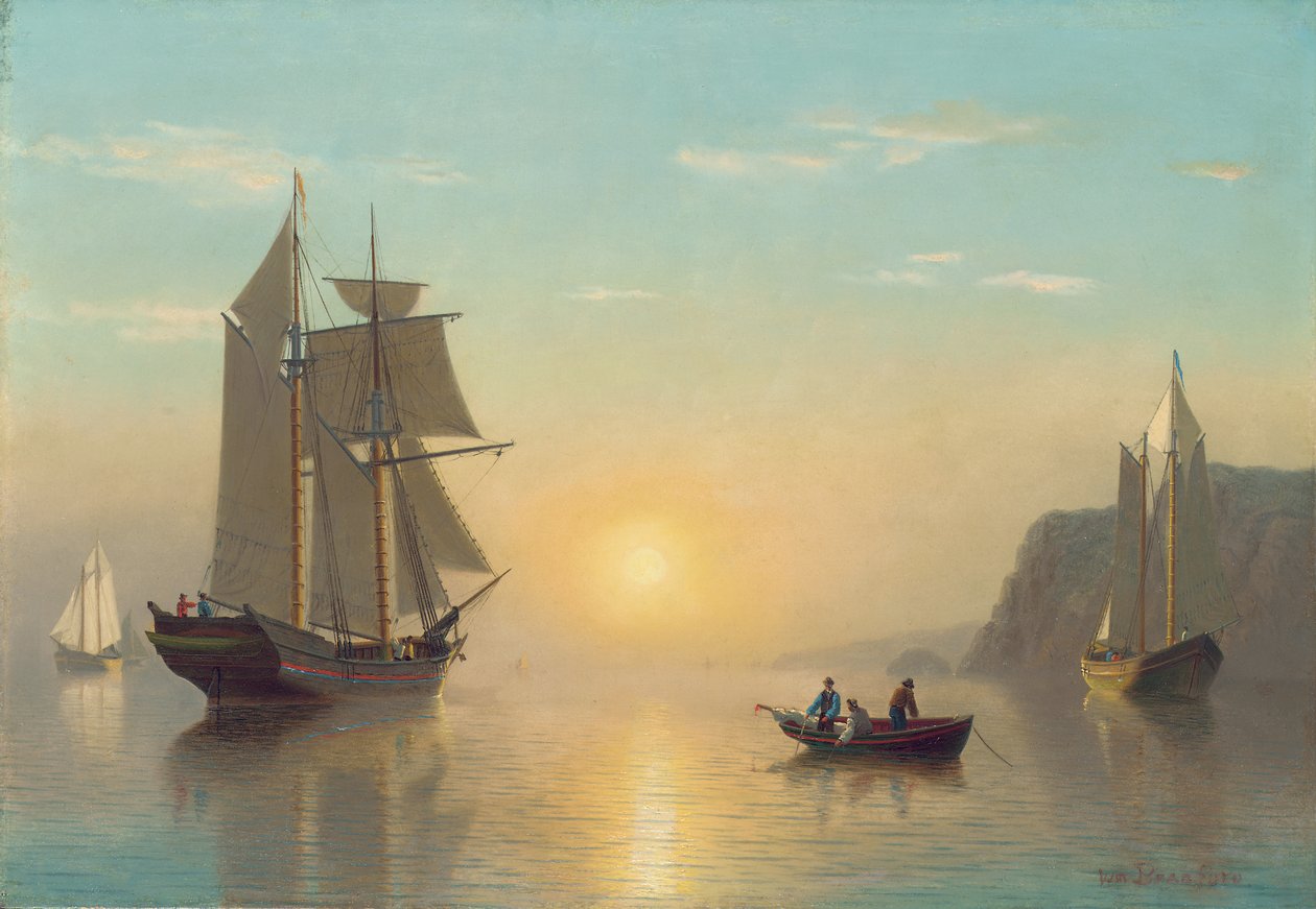 Solnedgang Ro i Fundy-bugten, ca. 1860 af William Bradford