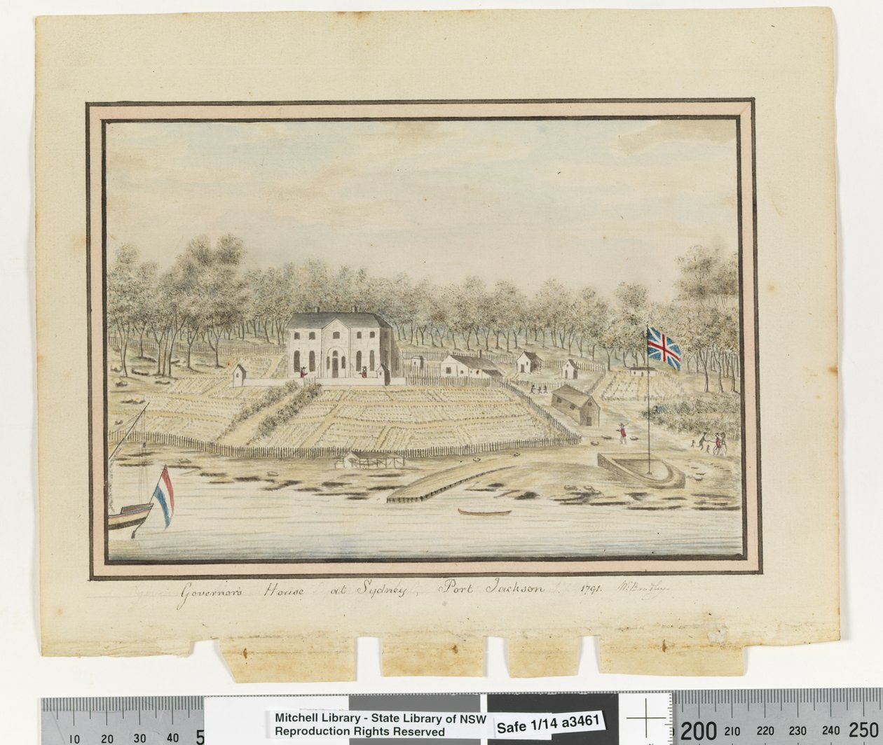 Op. s. 225. `Guvernørens hus i Sydney, Port Jackson 1791