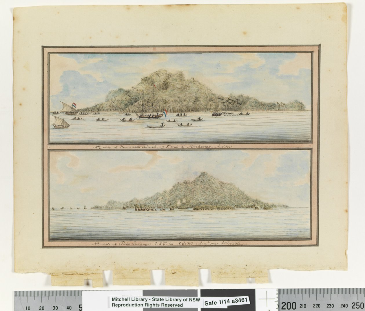 Op. s. 276. `NE. side af Hummock Island, ud for Sn-enden af Mindanoo. aug 1791