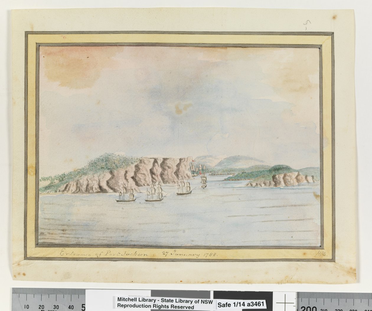 Op. s. 65. `Indgangen til Port Jackson 27. januar 1788