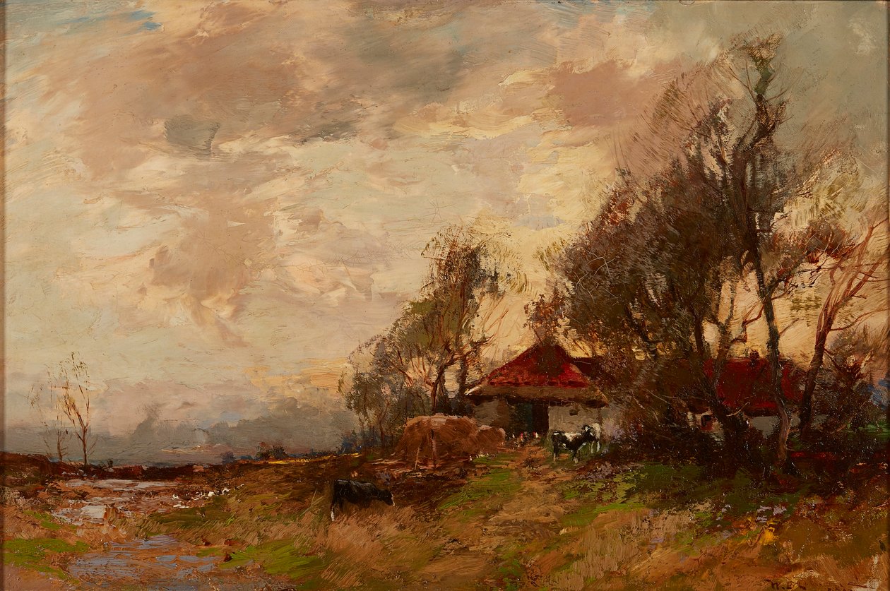 A Farm Steading (olie på lærred) af William Bradley Lamond