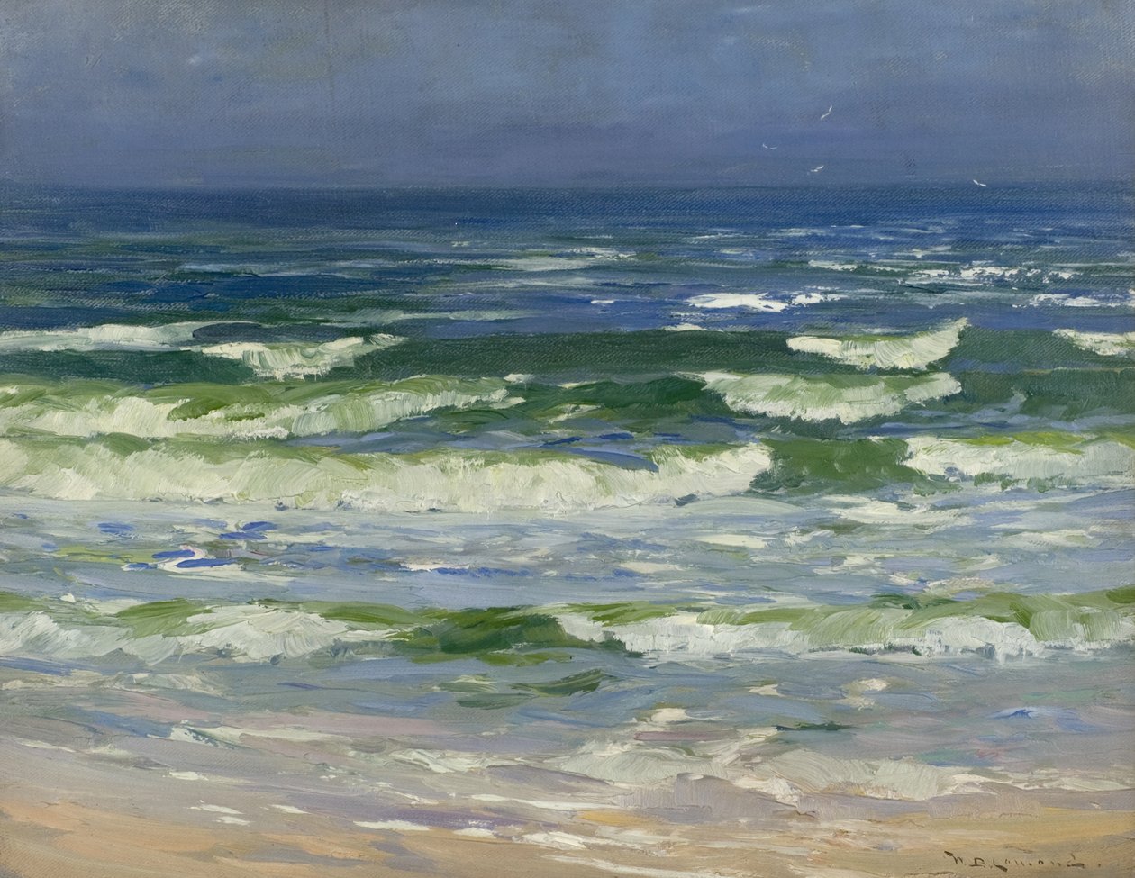 Sea Piece: Floors Bay Near Auchmithie (olie på lærred) af William Bradley Lamond