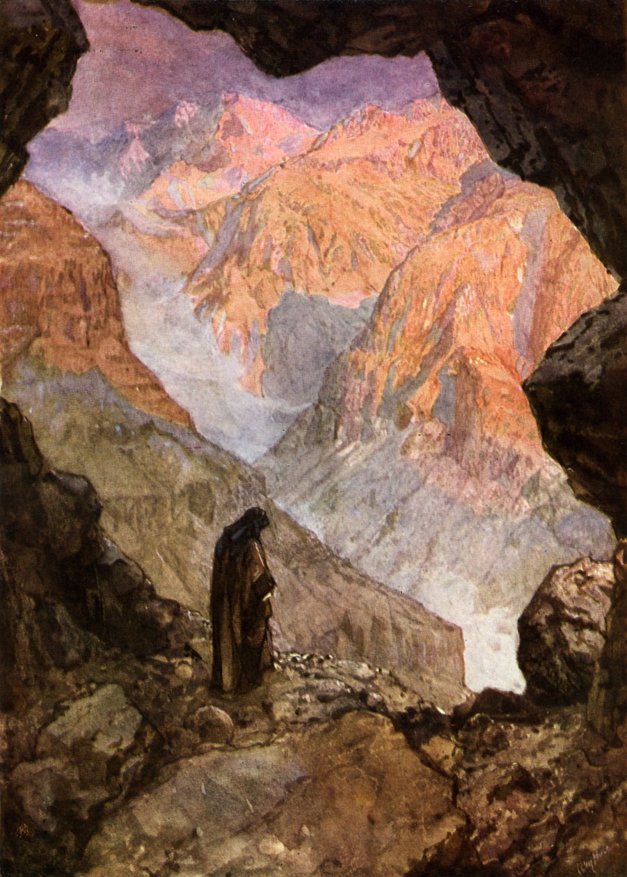 Elias i ørkenen ved Horeb - Bibelen af William Brassey Hole