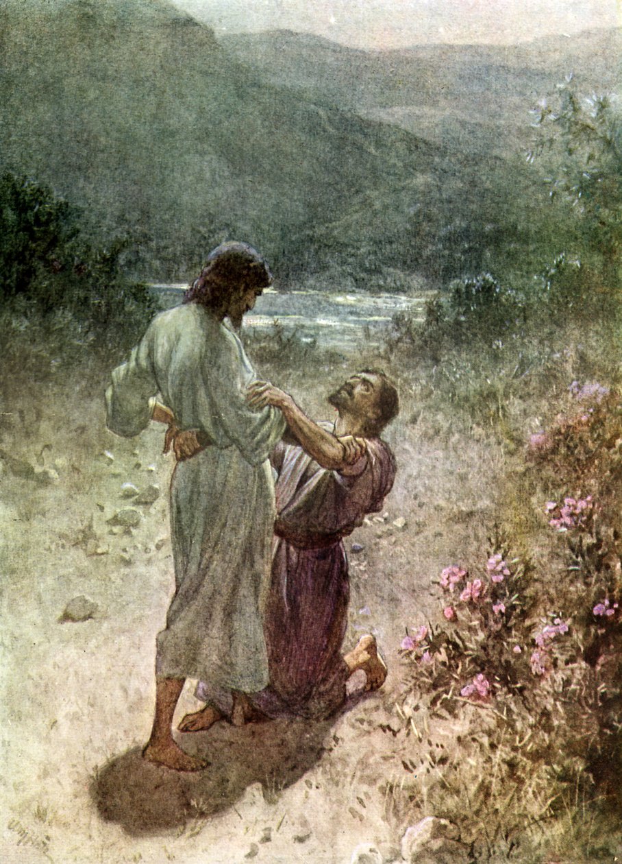 Jakob og englen i Peniel - Bibelen af William Brassey Hole