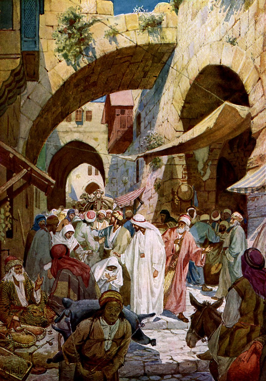 Jesus helbreder en syg kvinde - Bibelen af William Brassey Hole