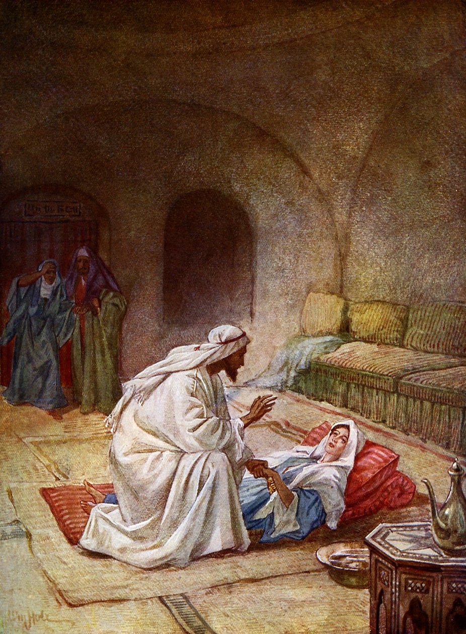 Jesus helbreder en syg pige - Bibelen af William Brassey Hole