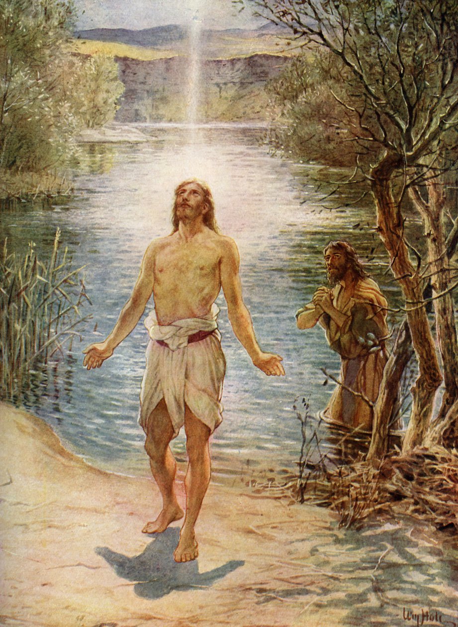 Jesus er døbt af Johannes - Bibelen af William Brassey Hole